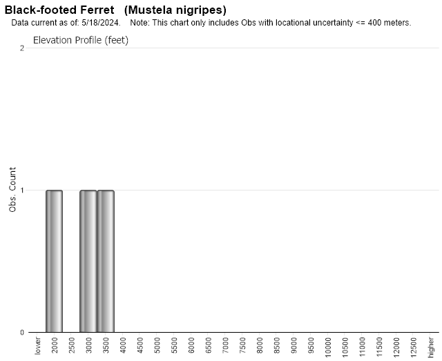 Black Footed Ferret Population Chart